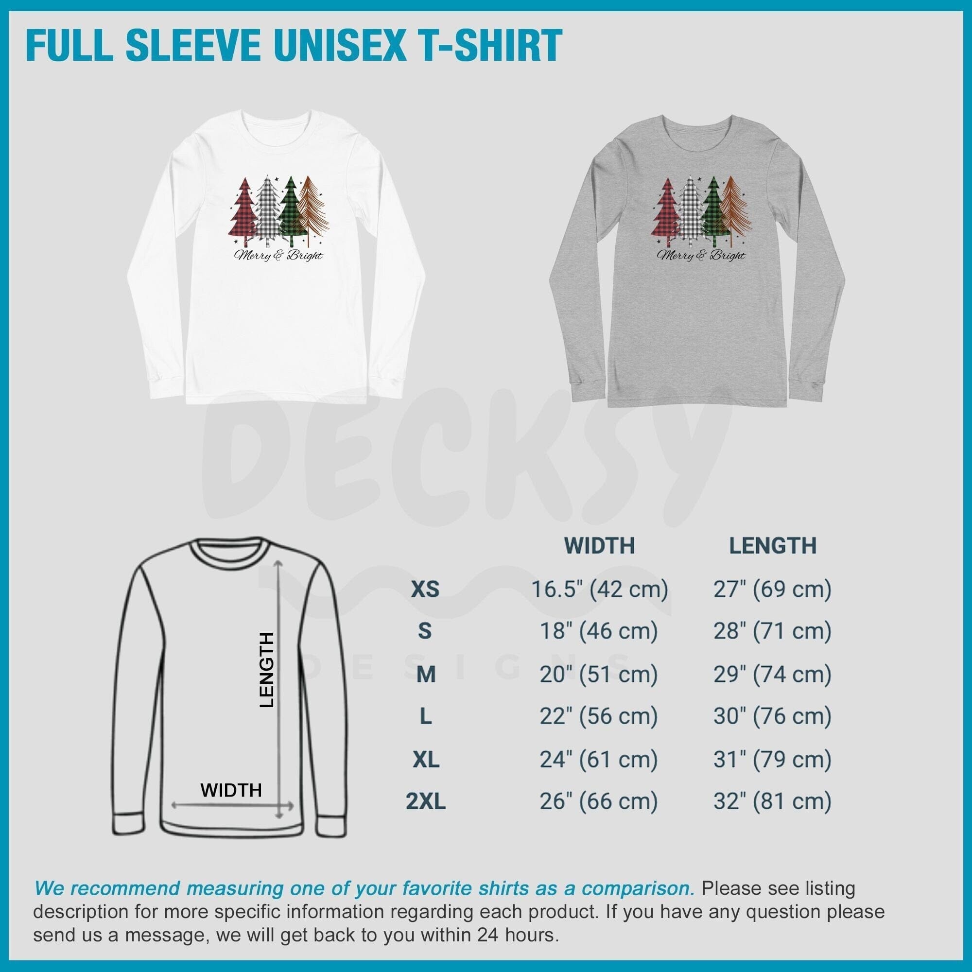 Plaid Christmas Trees Shirt, Merry And Bright Gift-Clothing:Gender-Neutral Adult Clothing:Tops & Tees:T-shirts:Graphic Tees-DecksyDesigns