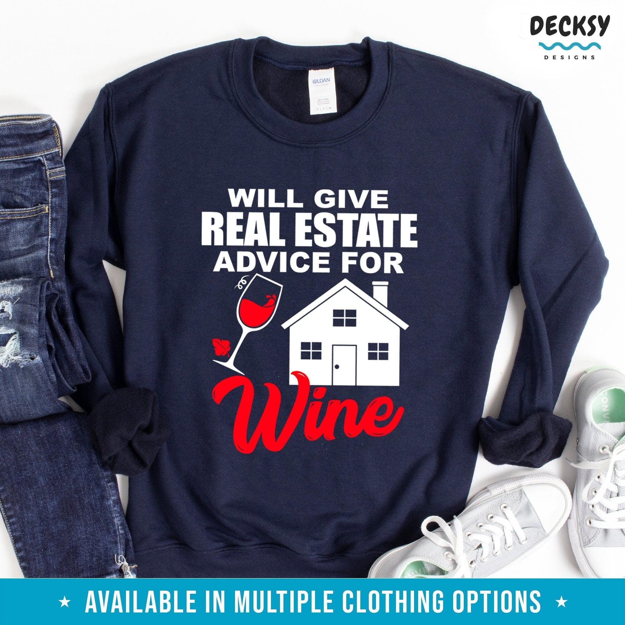 Real Estate Shirt, Wine Lover Gift-Clothing:Gender-Neutral Adult Clothing:Tops & Tees:T-shirts:Graphic Tees-DecksyDesigns