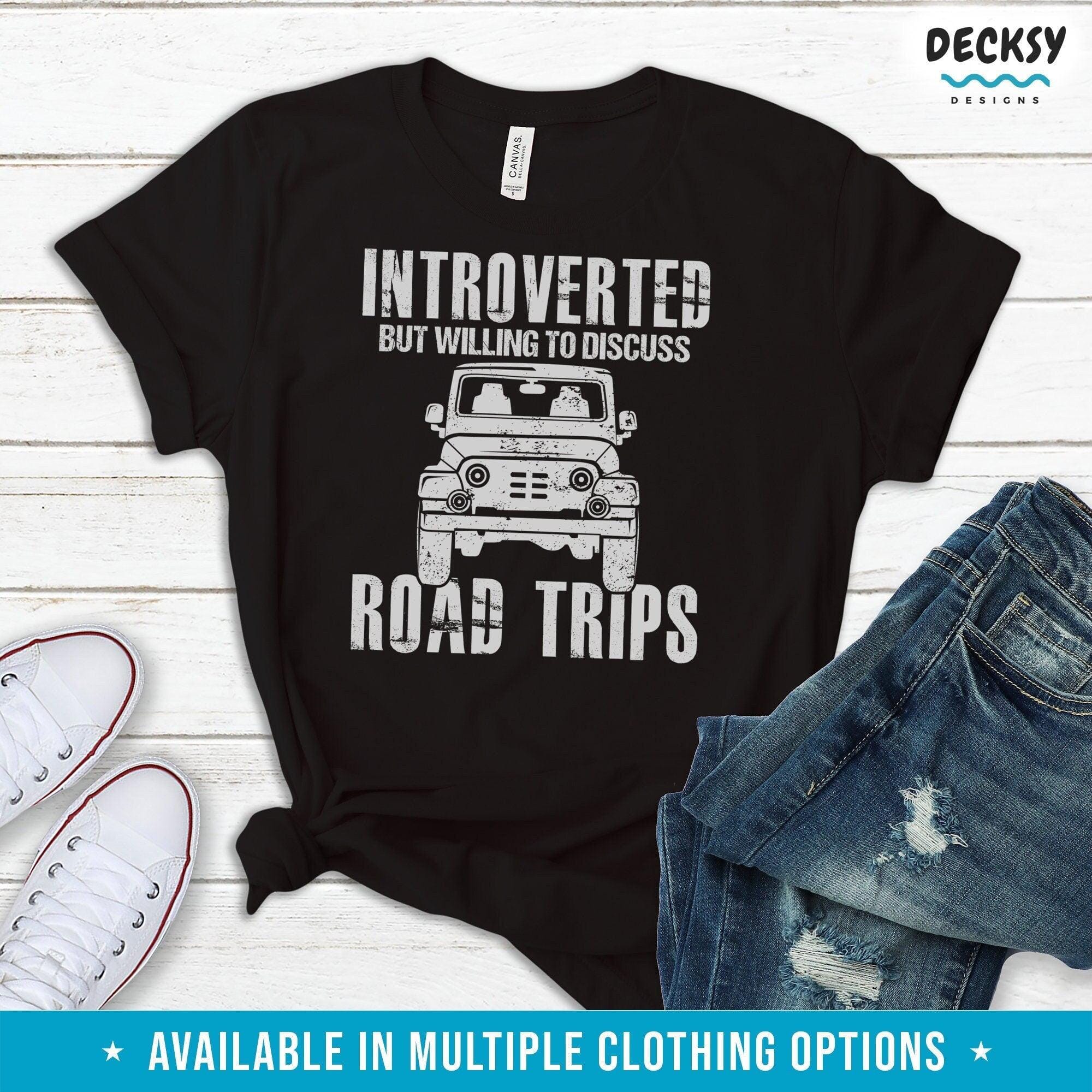 Road Trip Tshirt, Funny Introvert Gift-Clothing:Gender-Neutral Adult Clothing:Tops & Tees:T-shirts:Graphic Tees-DecksyDesigns