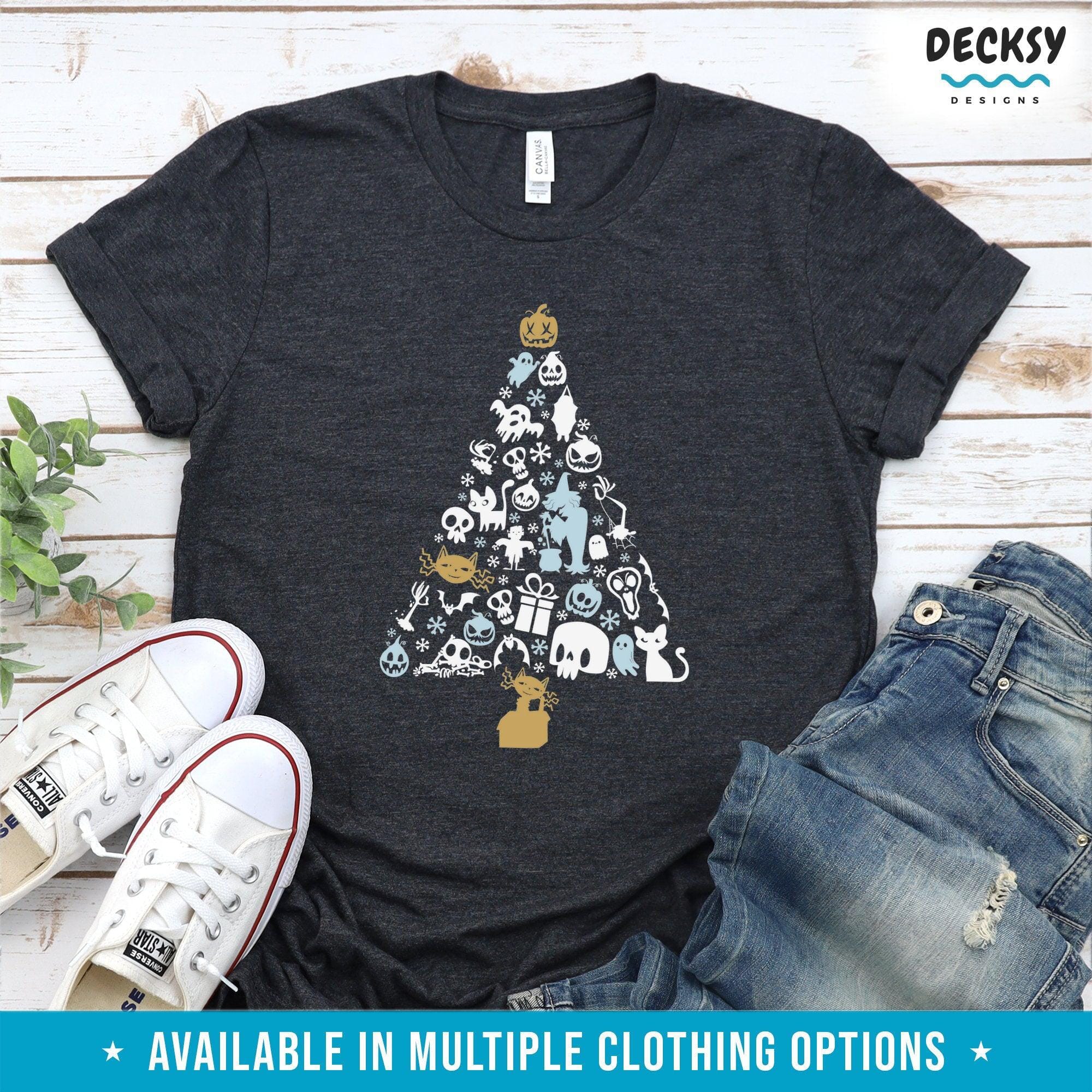 Scary Christmas Tree Shirt, Gift For Horror Christmas-Clothing:Gender-Neutral Adult Clothing:Tops & Tees:T-shirts:Graphic Tees-DecksyDesigns