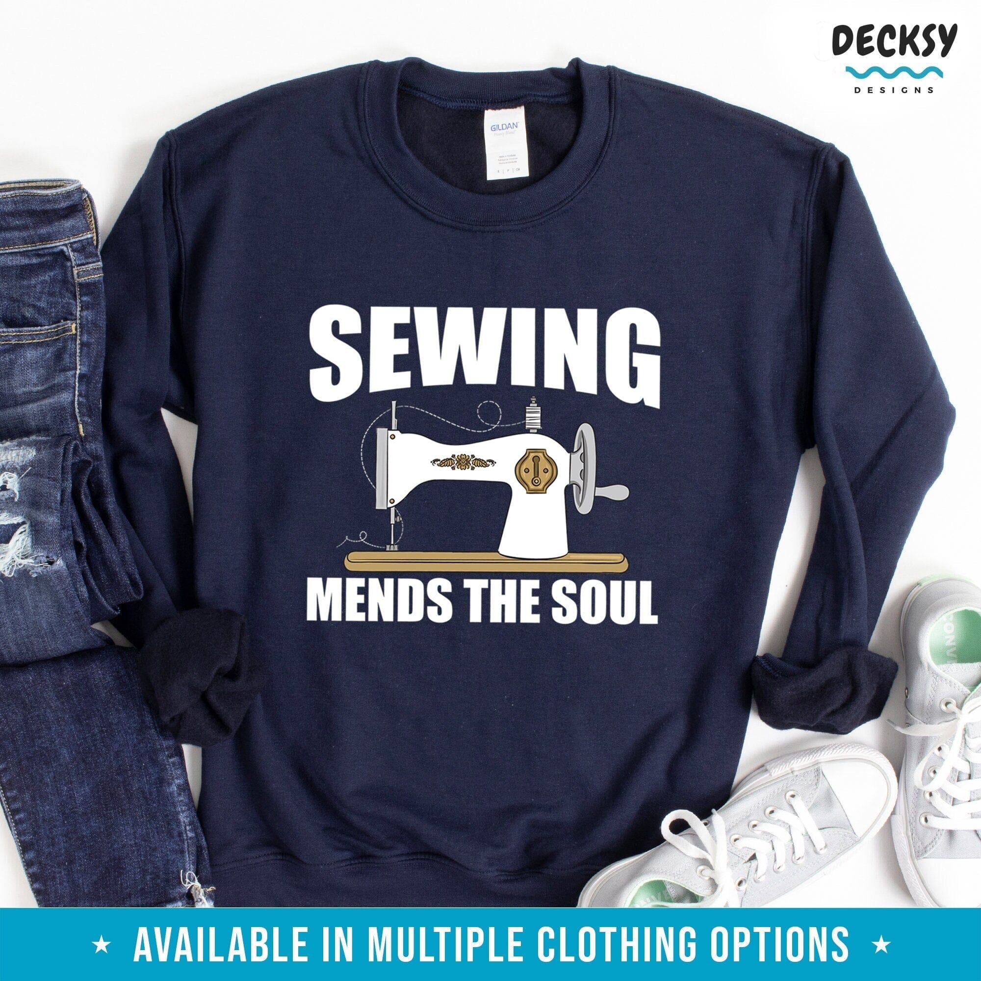 Sewing Shirt, Seamstress Gift-Clothing:Gender-Neutral Adult Clothing:Tops & Tees:T-shirts:Graphic Tees-DecksyDesigns