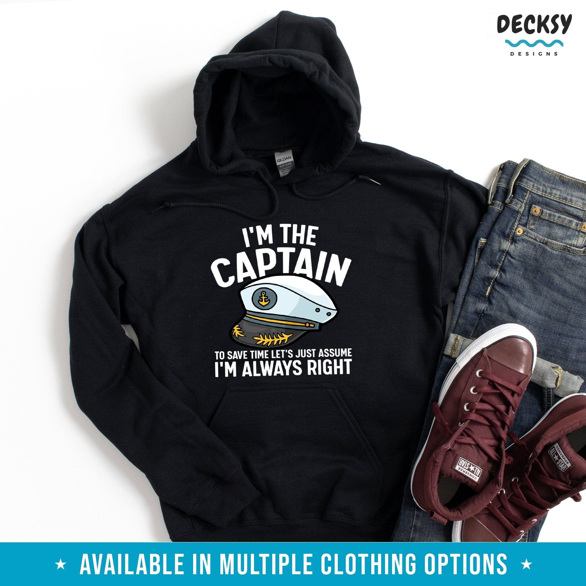 Ship Captain Sailor Shirtr, Yacht Gift-Clothing:Gender-Neutral Adult Clothing:Tops & Tees:T-shirts:Graphic Tees-DecksyDesigns