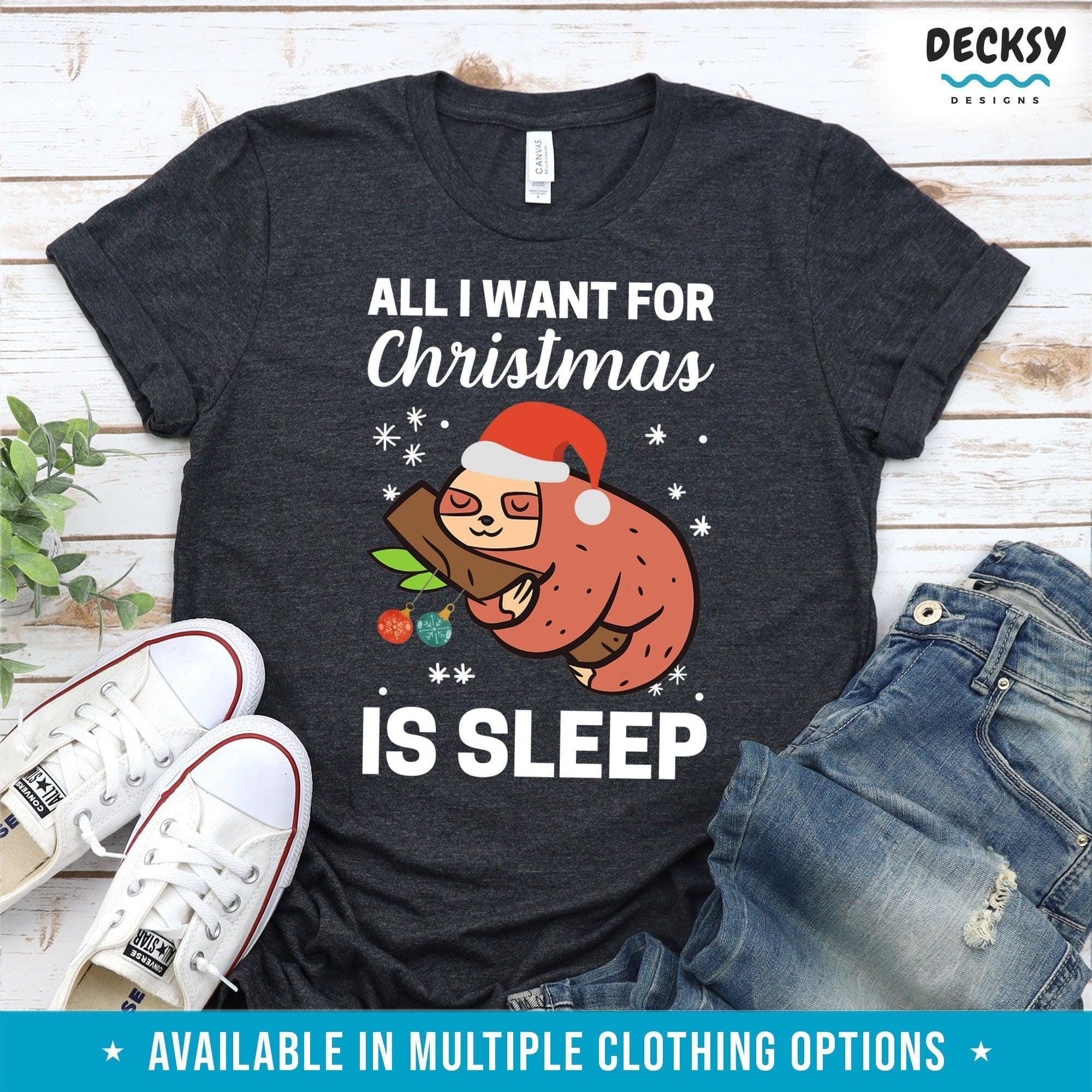 Sloth Christmas Shirt, Gift For Christmas 2023-Clothing:Gender-Neutral Adult Clothing:Tops & Tees:T-shirts:Graphic Tees-DecksyDesigns