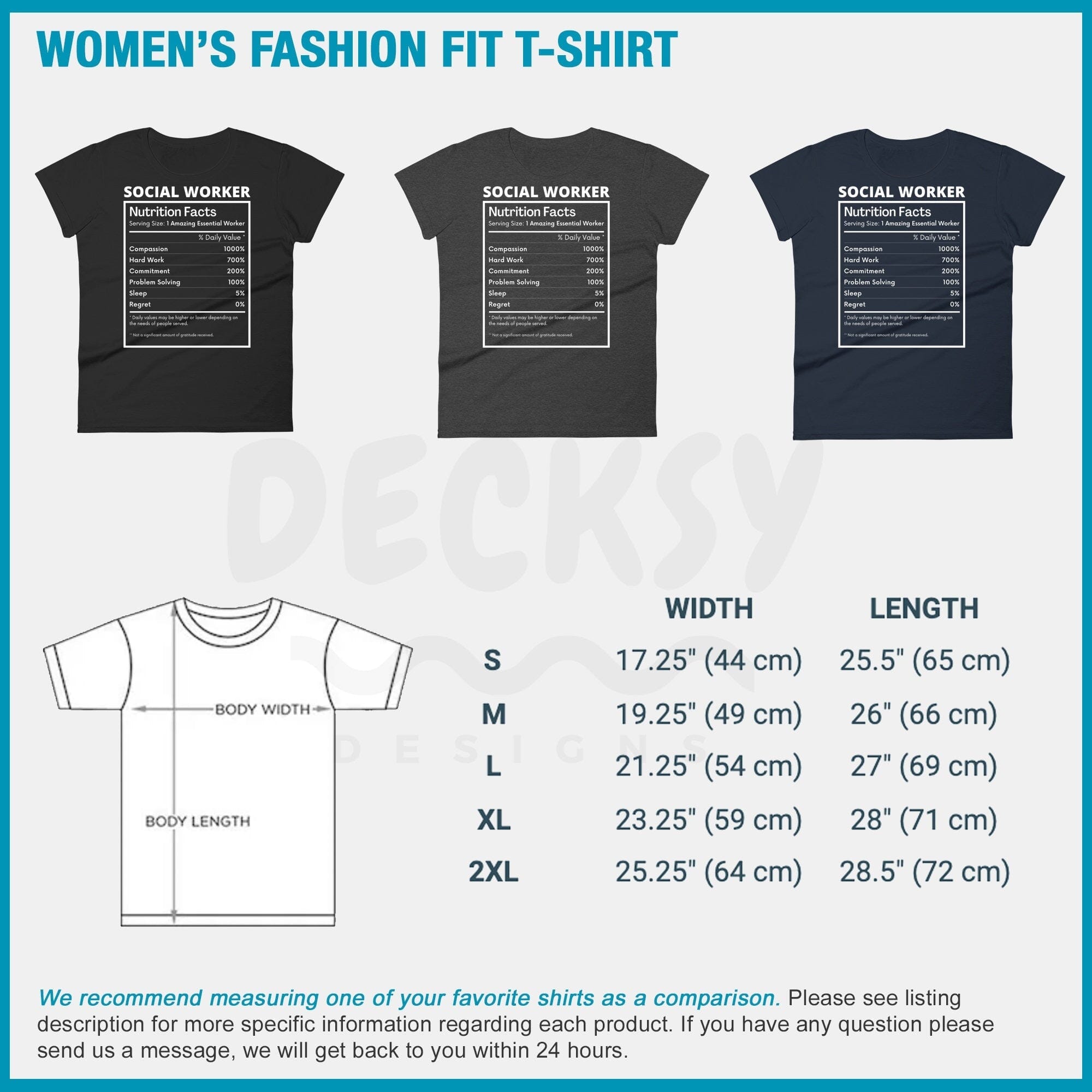 Social Worker Tshirt, Nutritional Facts Gift-Clothing:Gender-Neutral Adult Clothing:Tops & Tees:T-shirts:Graphic Tees-DecksyDesigns