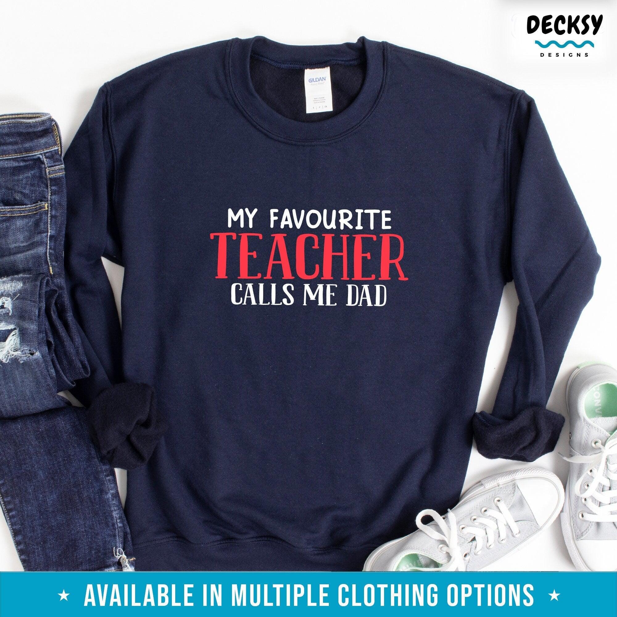 Teacher Dad Shirt, Dad Of Teacher Gift-Clothing:Gender-Neutral Adult Clothing:Tops & Tees:T-shirts:Graphic Tees-DecksyDesigns