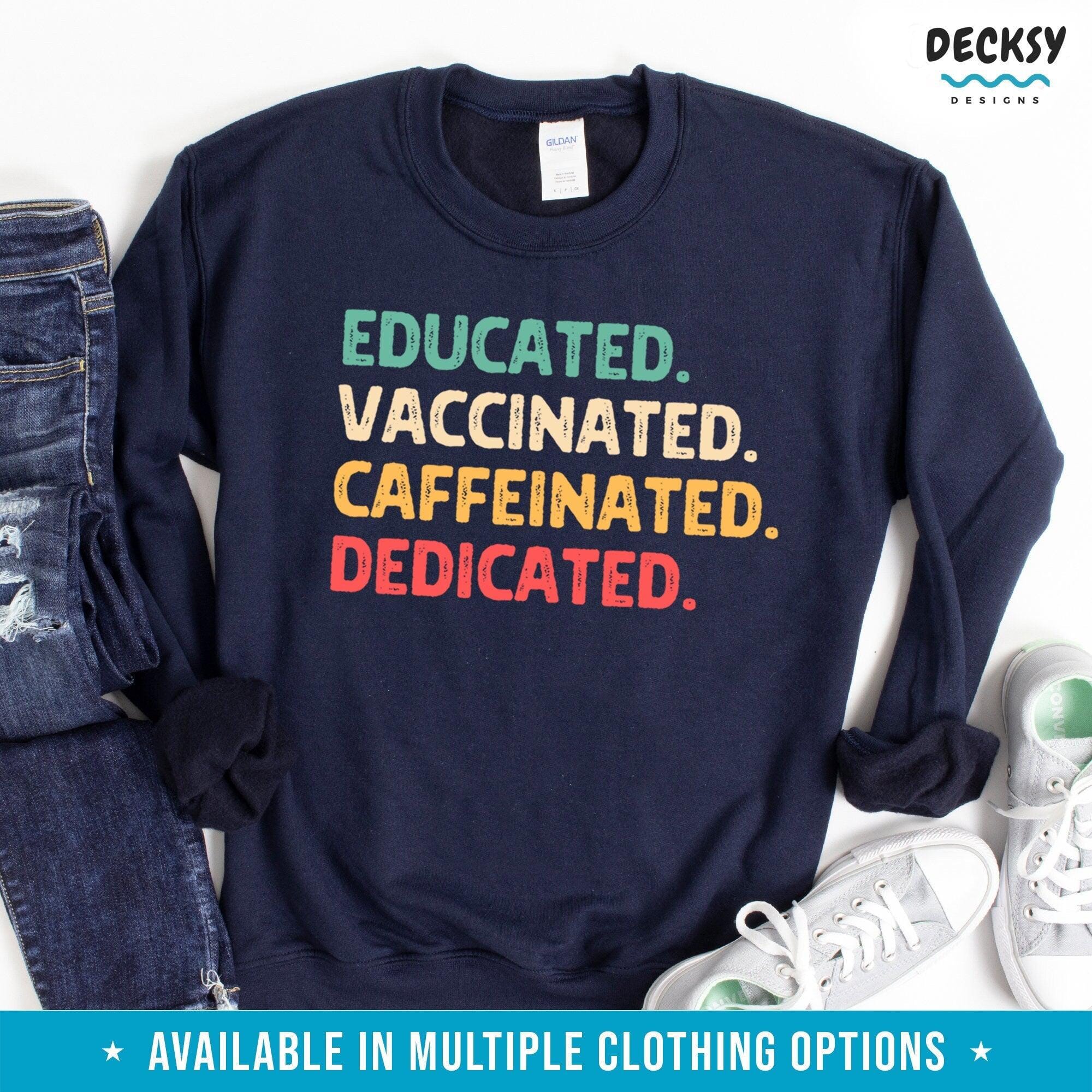 Vaccinated Shirt, Funny Vaccine Gift-Clothing:Gender-Neutral Adult Clothing:Tops & Tees:T-shirts:Graphic Tees-DecksyDesigns