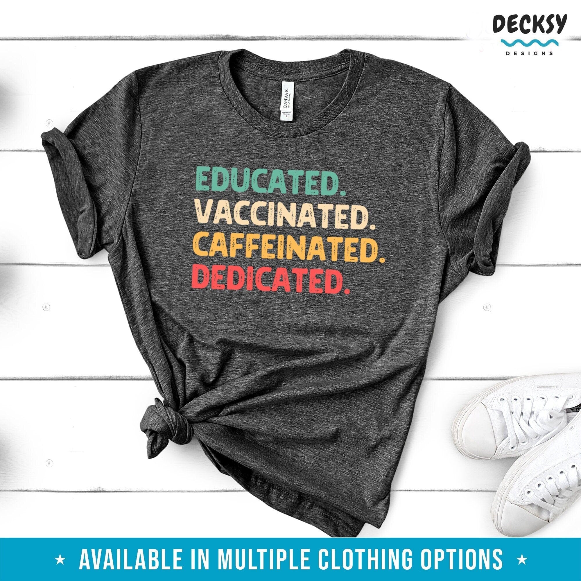 Vaccinated Shirt, Funny Vaccine Gift-Clothing:Gender-Neutral Adult Clothing:Tops & Tees:T-shirts:Graphic Tees-DecksyDesigns