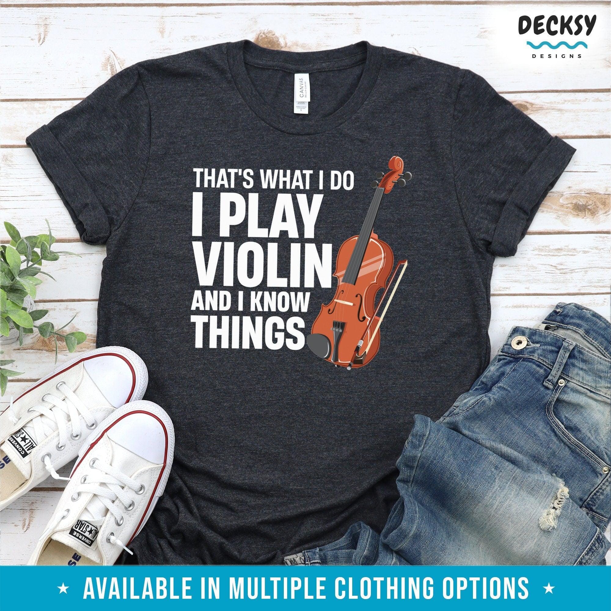 Violin Player Tshirt, Gift For Violinist-Clothing:Gender-Neutral Adult Clothing:Tops & Tees:T-shirts:Graphic Tees-DecksyDesigns