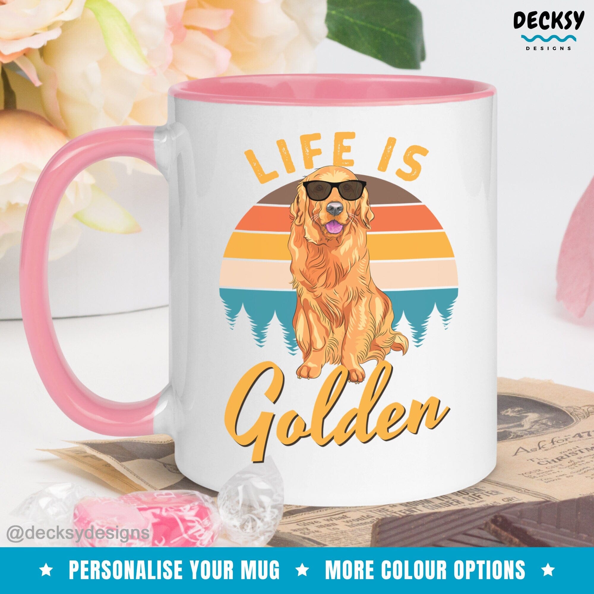 Golden Retriever Cup, New Dog Owner Gift Home & Living:Kitchen & Dining:Drink & Barware:Drinkware:Mugs DecksyDesigns 