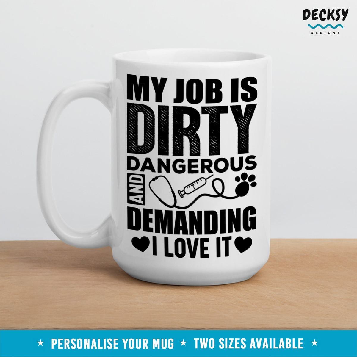 Veterinarian Mug, Custom Vet Tech Gift, Gift For Vet Nurse, Funny Personalised Veterinarian Grad Mug, Animal Doctor Gift, Veterinarian Gift Mugs by DecksyDesigns