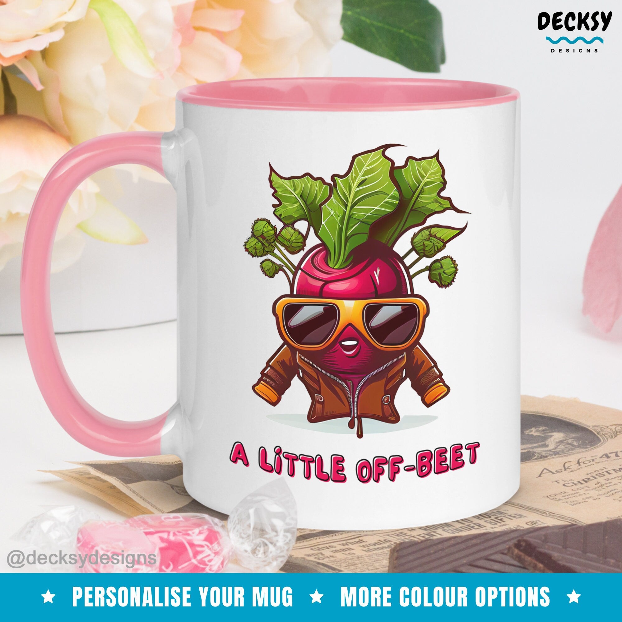 Off Beat Mug Gift, Vegetable Mug, Custom Coffee Mug, Personalised Gardening Gift for Him or Her, Unique Gift for Best Friend, Food Pun Mug Mugs by DecksyDesigns