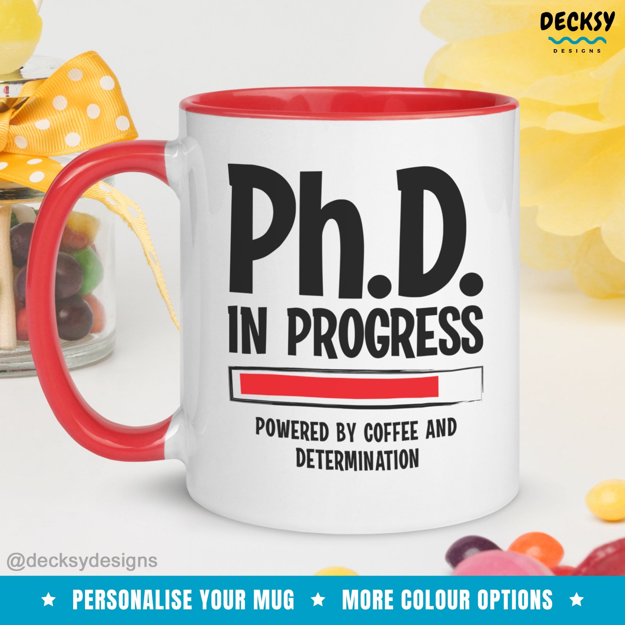 Phd Student Gift, Future Phd Mug, Personalised Phd Graduation Gift, Custom Phd Gifts For Her, Phd Loading, Dr In Progress, Phd Student Gift Mugs by DecksyDesigns