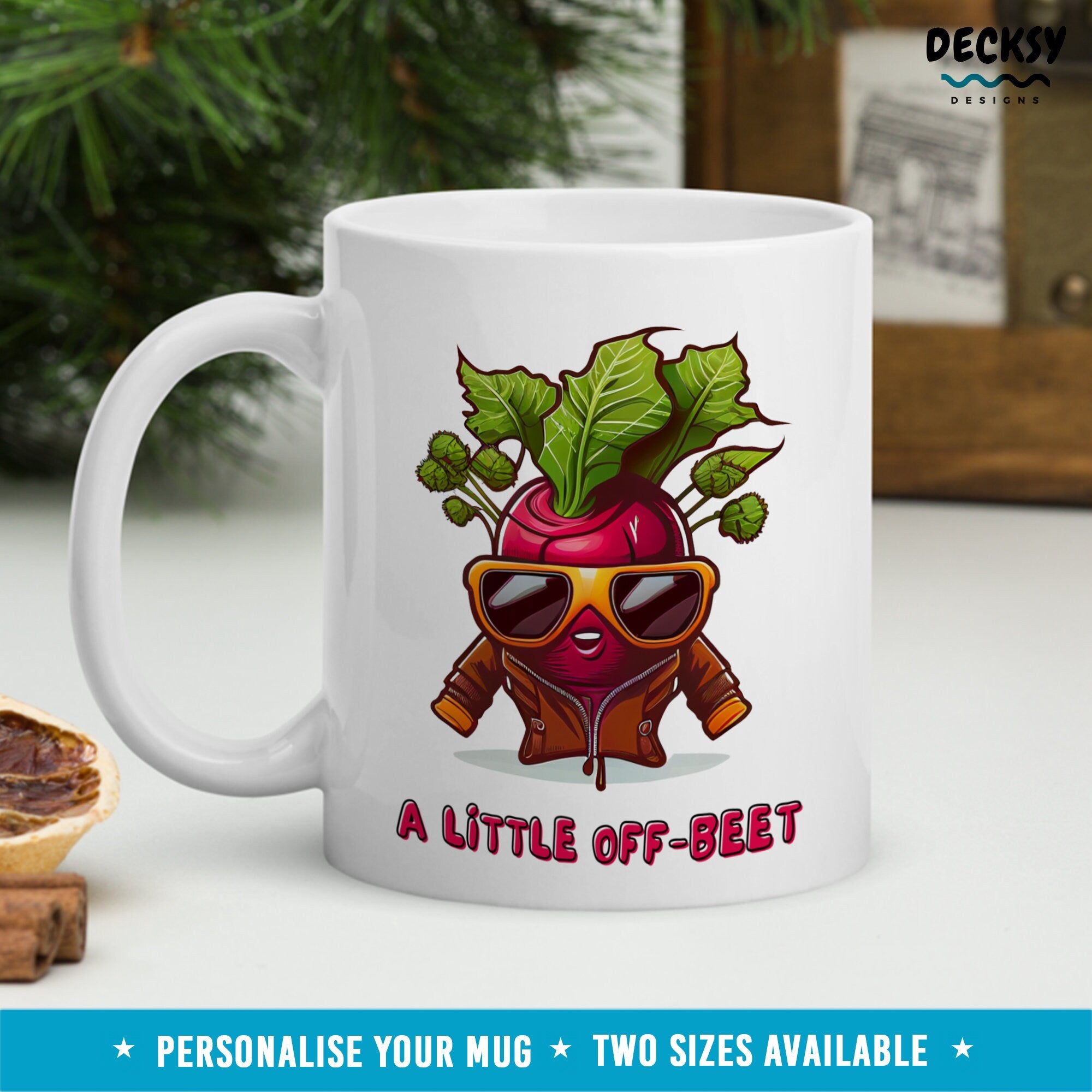 Off Beat Mug Gift, Vegetable Mug, Custom Coffee Mug, Personalised Gardening Gift for Him or Her, Unique Gift for Best Friend, Food Pun Mug Mugs by DecksyDesigns